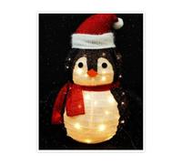 Pingüino LED Plegable para Exterior a Pilas, 60x54x36 cm, Ideal para decoración Exterior y Eventos al Aire Libre.
