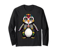 Pingüino Mexicano Calavera Viva México Chica Fiesta Manga Larga