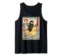 Pingüino Ninja Japón Vintage Japonés Ukiyo-e Arte Camiseta sin Mangas