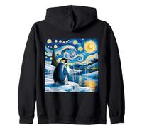 Pingüino noche estrellada Van Gogh lindo animal de invierno Sudadera con Capucha