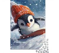 Pingüino Paquete De 1000 Piezas Pingüino Snowboarding Papel Ecológico Personas Que Aman Entrenamiento Cerebral Fácil Limpiar Noche De Juegos En Familia 38x26cm/1000pcs