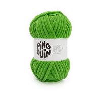 Pingüino Pingo Chenille Glitter - Ovillo de lana para ganchillo y tejer - 100% poliéster - Aguja nº 7 - Color verde