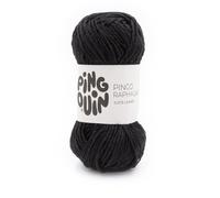 Pingüino Pingo Raphia Like - Ovillo de lana para ganchillo y tejer - 100% poliéster - Aguja nº 6 - Color negro