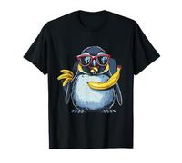 Pingüino Plátano Dibujo Arte Animal Lindo Ping Camiseta