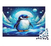 Pingüino Polar Puzzle para Adultos Puzzle de 1000 Piezas Escena de Noche Helada Papel Juego de Puzzle 1000 Piezas Relajación Regalo 38x26cm/1000pcs