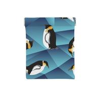 Pingüino polígono Abstracto, Squeeze Top Wallet Bolsa de Almacenamiento para Mujer Monedero pequeño Bolsa de Cambio