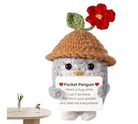 Pingüino Positivo Crochet - Muñecas Decorativas Inspiradoras de 10 cm - Muñeca de Ganchillo para Decoración del Hogar | para Niños Adultos Navidad Colegas Amantes de Manualidades Coleccionistas Escrit