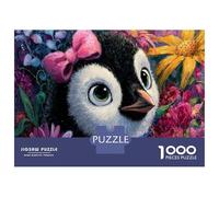 Pingüino Puzzle 1000 Piezas De Madera para Hombres Mujeres Mayores Animales Adorables Rompecabezas Imposible Mejor Regalo 38x26cm/1000pcs