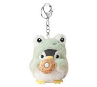 Pingüino relleno peluche - 10 cm/3.9 pulgadas Topeador de llave de animales, mini colgante portátil, lindo accesorio de cadena de llaves | Decoración de juguetes de lujoso suave con Durablle Ring, Fun