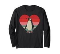 Pingüino Retro corazón Vintage San Valentín para Mujer, Hombre y niño Manga Larga