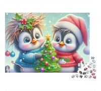 pingüino Rompecabezas 1000 Piezas Xmas Tree pingüinos Cartón Premium para Adultos Descanso En Casa para Entretenimiento Oferta Mejor Regalo 70x50cm/1000pcs