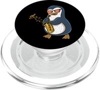 Pingüino Tocando El Saxofón PopSockets PopGrip para MagSafe