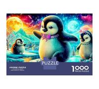 Pingüino trío 1000 Pieces Consistent Piece Size Pingüinos Patinaje Family Puzzle Family Bonding Activity Quiet Time Activity Garden Room Activity 38x26cm/1000pcs
