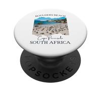Pingüinos de Playa de Boulders en Sudáfrica Animales africanos Salvajes PopSockets PopGrip Adhesivo