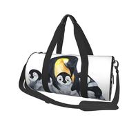 Pingüinos Emperador con niños en la Nieve, Bolsa de Viaje de Gran Capacidad, Bolso Redondo, Bolsa de Viaje Deportiva, Bolsa de Mano, Bolsa de Fitness