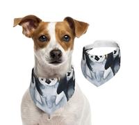 Pingüinos Emperador con niños en la Nieve,Pañuelos de algodón para Perros, Bufandas Ajustables para Mascotas,S