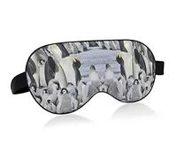 Pingüinos emperadores con pollo en invierno Nieve Máscaras de ojos Cubre bloques Máscara de sueño ligera Cubierta de sombra Venda de ojos Relajante Cubierta de sombra de ojos con correa ajustable para