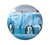 Pingüinos en el iceberg - 1 unidad, insignias redondas de 2.4 pulgadas, kit de botones de metal personalizado para fotos, suministros de manualidades, proyectos de fiesta de bricolaje, talla única, No
