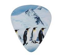 Pingüinos en el iceberg. Juego de 12 púas para guitarra en caja. Producen un sonido nítido para ukelele, guitarra eléctrica, acústica y bajo (0,46 0,71 0,96 mm).