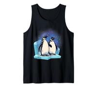 Pingüinos en el témpano de hielo Dos pingüinos lindos pingüinos Camiseta sin Mangas