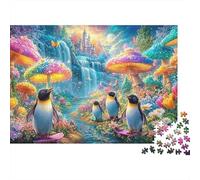 Pingüinos en un país de Maravillas de Setas Puzzle De 1000 Piezas Lindo pingüino Noches De Juegos, Adultos Y Niños 38x26cm/1000pcs