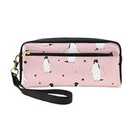 Pingüinos Estrellas Ave Marina, Bolsa de Maquillaje Bolsa de cosméticos Bolsa de Aseo de Viaje portátil Estuche de Cuero para Mujeres y niñas