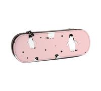 Pingüinos Estrellas Ave Marina, Estuche para lápices Estuche para lápices de Cuero de PU Estuche para lápices de Gran Capacidad Estuche para lápices Bolsa de cosméticos