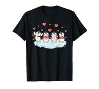 Pingüinos Lindos con Corazones pingüino del día de San Valentín Camiseta