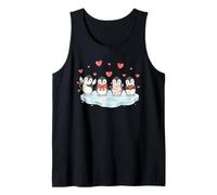 Pingüinos Lindos con Corazones pingüino del día de San Valentín Camiseta sin Mangas