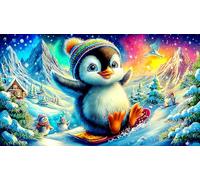 pingüinos Puzzle de 1000 Piezas para la Familia Cartón 100% Reciclado Juegos estimulantes y mentales 75x50cm/1000pcs