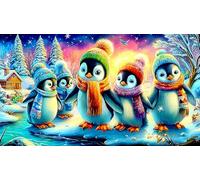 pingüinos Puzzle de 1000 Piezas para la Familia Juegos de Puzzles estimulantes 38x52cm/1000pcs
