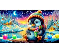 pingüinos Puzzle de 1000 Piezas para la Familia Juegos educativos clásicos Decoración 75x50cm/1000pcs