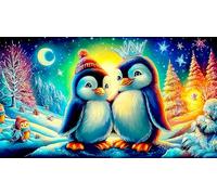 pingüinos Puzzle de 1000 Piezas para la Familia Juegos estimulantes y mentales Decoración 38x52cm/1000pcs