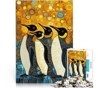 Pingüinos uno al Lado del Otro Puzzle de 1000 Piezas para Adultos Desafío difícil para aliviar el estrés Juguetes de decoración del hogar 38x26cm