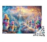 Pingüinos y muñecos de Nieve en el País de Las Maravillas de Invierno Puzzle De 1000 Piezas Lindo pingüino Clásico Y Desafiante, Regalo para Todas Las Edades 38x26cm/1000pcs