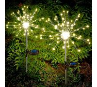 PINHEN Luces solares de fuegos artificiales para jardín, 2 paquetes de 200 ledes, 8 modos de iluminación, luces solares para exteriores, resistentes al agua, para jardín, terraza, camino, fiesta,