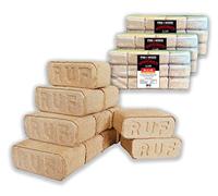 PINI Briquetas de madera de haya 100% de madera de haya RUF para chimenea, horno, barbacoa, hoguera de leña (30 kg)