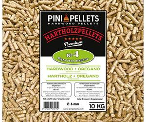 PINI Pellets de Madera Dura № 4 BBQ Horno de Pizza Orégano 10 Kg para hornos de Pizza con pellets