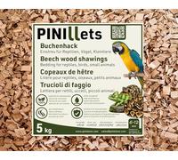 PINI Virutas de Haya Gruesas 20 L / 5 kg - Sustrato Natural Sin Polvo para Reptiles, Aves y Pequeños Animales - Terrarios, Voladeros y Gallineros - Alta Absorción