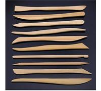 PiniceCore 10pcs Wood Wooden Clay Modeling Tools Set Polymer Clay Tools Sculpting DIY Pottery Ceramics Tools Sculpture Sculpt