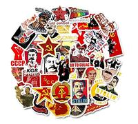 Pinicecore 50pcs Comunistas Pegatinas Mezclado Partido Unión Soviética De Stalin URSS CCCP Het Pegatinas Decal Computer Botellas De Agua a Prueba De Agua Monopatín De Equipaje De Etiqueta De