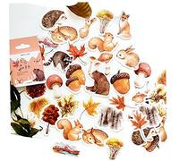 PiniceCore Bosque del Otoño Pegatinas De Animales Mini Etiqueta Engomada De Papel De Decoración DIY Ablum Diario De Scrapbooking Etiqueta del Estilo Azar 46pcs / Pack