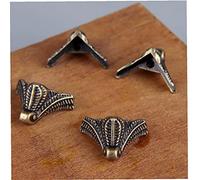 Pinicecore Latón Antiguo Esquina De Aleación De Zinc Decorativo Muebles Esquina De La Caja De Madera De Joyería Caja Cofre De Almacenamiento Piernas Pies 4pcs Protector De La Esquina