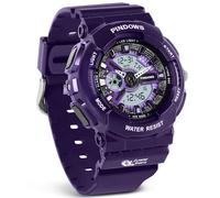 PINIDOUS Relojes para Mujeres Reloj Estudiantes Adolescentes Al Aire Libre a Prueba de Agua Relojes Deportivos Analógicos Digitales con Cronómetro Alarma Cuenta Atrás 7 Colores LED