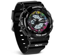 PINIDOUS Relojes para Mujeres Reloj Estudiantes Adolescentes Al Aire Libre a Prueba de Agua Relojes Deportivos Analógicos Digitales con Cronómetro Alarma Cuenta Atrás 7 Colores LED