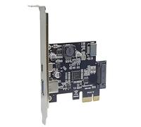 PINIHIKE Tarjeta adaptadora PCIEX1 USB 3.2 Gen1 de velocidad rápida PCIe con USB + tipo C + tipo E frontal de 3 puertos para PC de escritorio PCIExpress Card