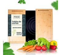 Pinisi Home - 2 piezas de cubiertas de vitrocerámica 100% bambú antideslizante - Protector de vitrocerámica inducción - Cubierta universal - Protector de placa - Tapa para placa de cocina