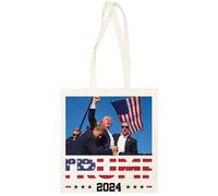 Pinitotee Donald Trump 2024 Sobrevivió A Un Disparo Bolso Reutilizable Totebag Beige Unisex