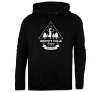 Pinitotee Visit Gravity Falls, Oregon Sudadera con Capucha Regular Unisex Negra