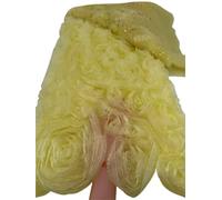 Pink 3D Big Flower Lace Fabric Embroidery Mesh Sequins Beads For Women Party Dress(BIG)